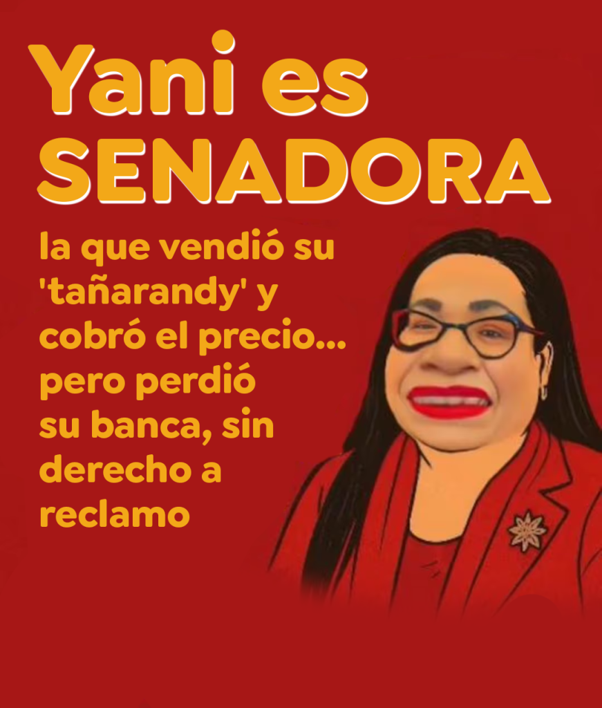 Flyer satírico que invita a un 'tañarandy' para la despedida de Yamy Nal, donde piden estacioneros, coros y estatuas vivientes para honrar a quien ya no es senadora: 'La que vendió su tañarandy y cobró el precio, pero perdió su banca sin derecho a reclamo'. Irónico tributo viralizado en redes y adoptado por Info Alto Paraná para ilustrar el fin de una era política marcada por la controversia.